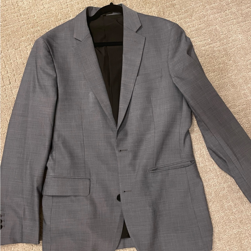 State and Liberty Men's Gray Athletic Stretch Suit